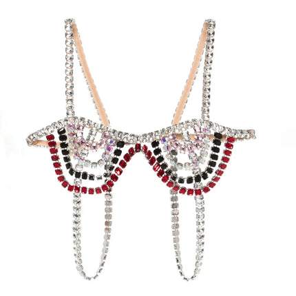 Dazzling Mixed-Color Crystal Bra Chain & Lumbar Bikini Body Jewelry