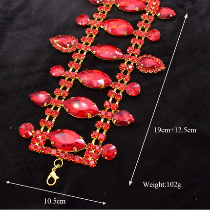 Red Rhinestone Gold Bracelet