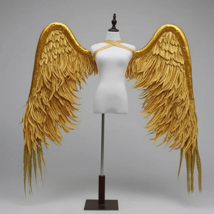 The Stardust Empress Royale – Deluxe Gold Custom Feather Angel Wings Stage Performance Prop