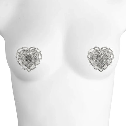 Sparkly Rhinestone Geometric Reusable Nipple Pasties Self-Adhesive Breast Covers