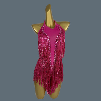 Crystal Sequin Tassel Bodysuit Dance Performance Stage Costume Leotard