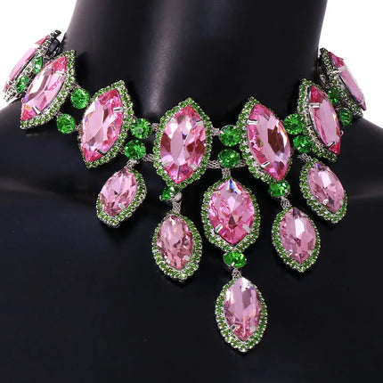 Multicolored Rhinestone Crystal Necklace