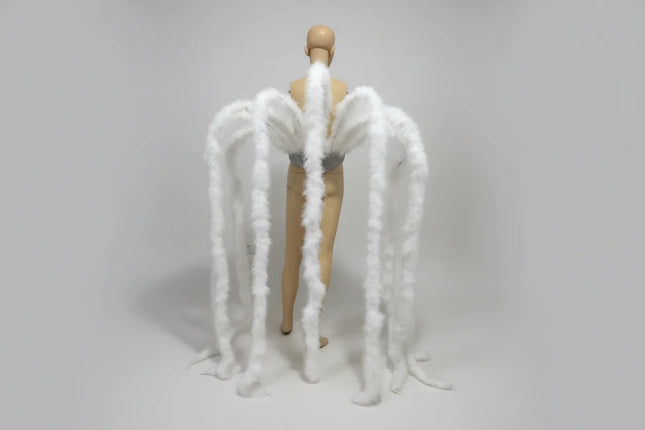 Long Feather Waterfall Backpiece Costume Accessory