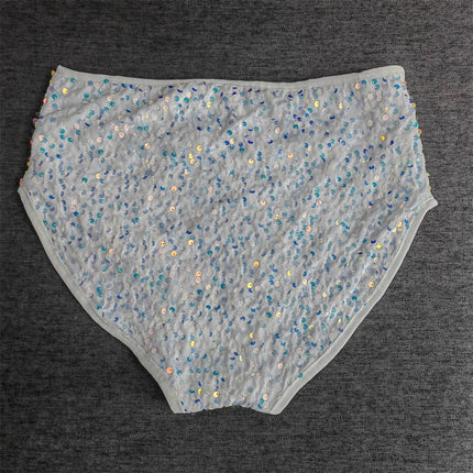 High-Waist Sequined Disco Briefs & Stage Performance Hot Pants