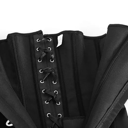 Steampunk PU Leather Overbust Corset Dress & Long Torso Waist Trainer