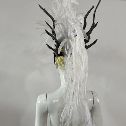 The Stardust Dynasty – Majestic Velvet & Feather Samba Masquerade Crown