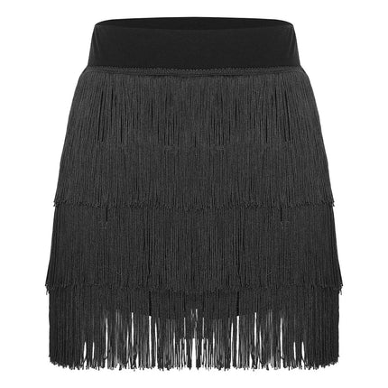 The Stardust Havana Fringe Skirt – High-Waist Tiered Tassel Performance Skirt
