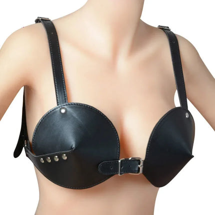 Faux Leather Sculpted Push-Up Bralette Bra Top