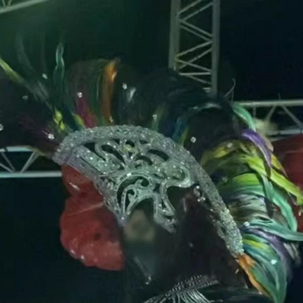 The Stardust Dynasty – Majestic Velvet & Feather Samba Masquerade Crown