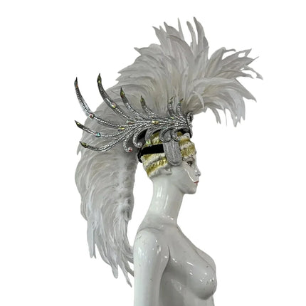 The Stardust Dynasty – Majestic Velvet & Feather Samba Masquerade Crown