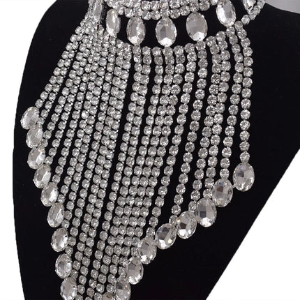 Rhinestone Tassel Fringe Necklace
