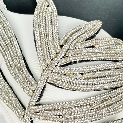 Diamond Rhinestone Leaf Embroidered Bustier Top & Corset Bralette
