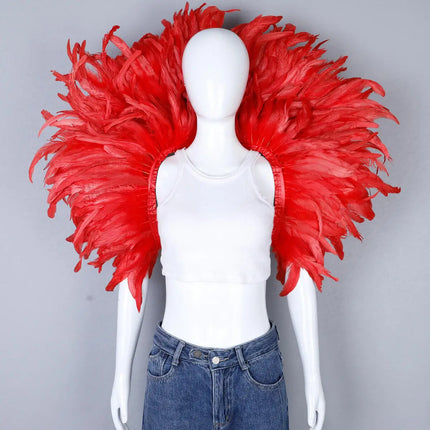 Festival Carnival Feather Shoulder Shawl