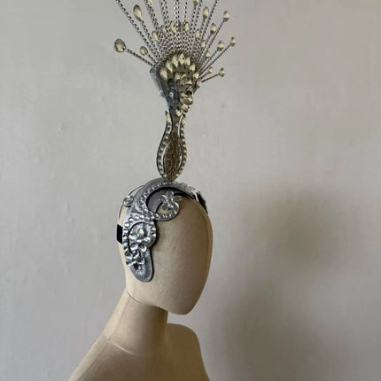 The Stardust Aurora – Premium Feathered Samba Carnival Headdress