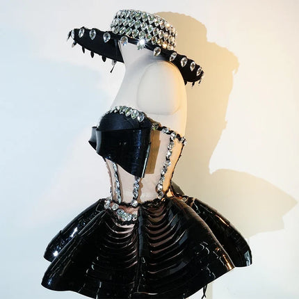 The Stardust Midnight Cabaret Cage Set – Luxury Rhinestone Showgirl Costume