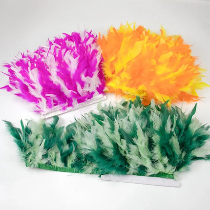 Fluffy Turkey Feathers Trim Ribbon Fringe