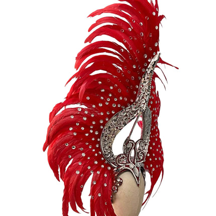 The Stardust Sovereign – Majestic Feathered Samba Carnival Headdress