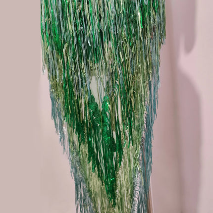 Vintage-Inspired Luxurious Shiny Tassel Rhinestone Jumpsuit