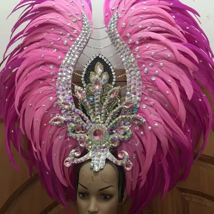Feather headdress samba costume carnival halloween party bar performance hat makeup dance wings parade