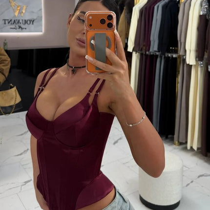 Lace-Up Corset Cami Crop Top & Streetwear Party Tank
