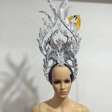 FASHIONABLE AND EXQUISITE HEADDRESS FEATHERS SAMBA DANCE CARNIVAL HALLOWEEN PARTY LATIN DANCE BAR PERFORMANCE HAT MASQUERADE