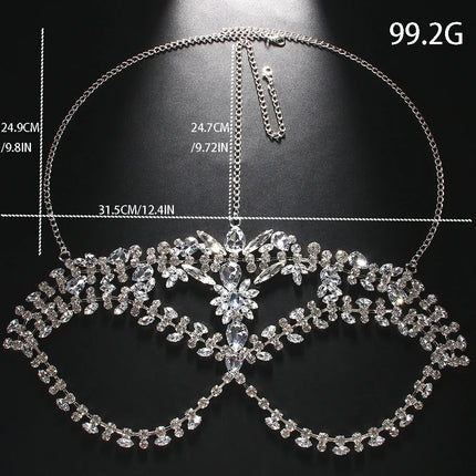 Exaggerated Rhinestone Masquerade Jewelry Face Mask