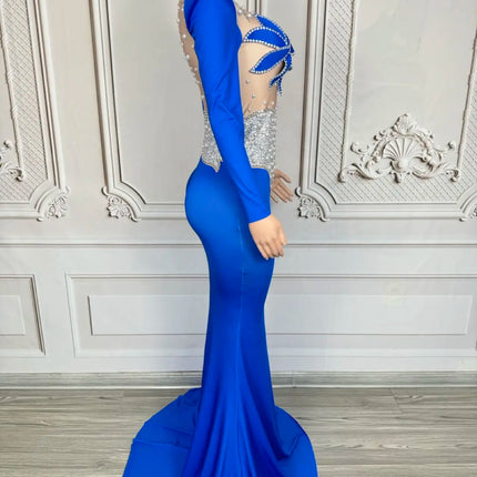 Rhinestone Floral Embroidered Mermaid Gala Gown & Trailing Evening Dress