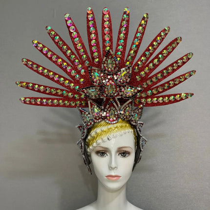 The Stardust Wings of Radiance – Deluxe Feathered Samba & Carnival Crown