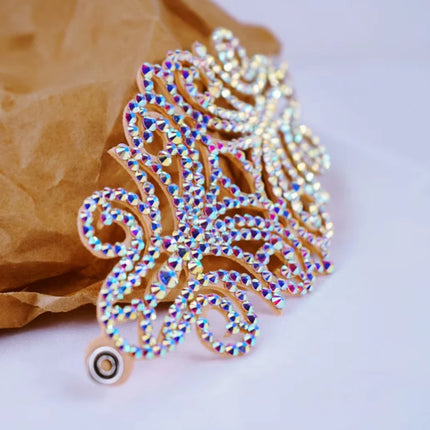 AB Rhinestone Wrap Snap Bracelet