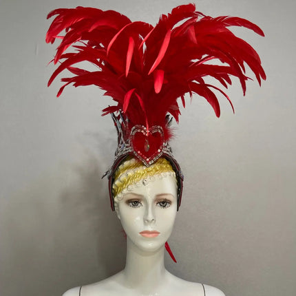 The Stardust Dynasty – Majestic Velvet & Feather Samba Masquerade Crown