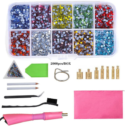 Fast-Heated Hotfix Rhinestone Applicator Wand Tool Kit