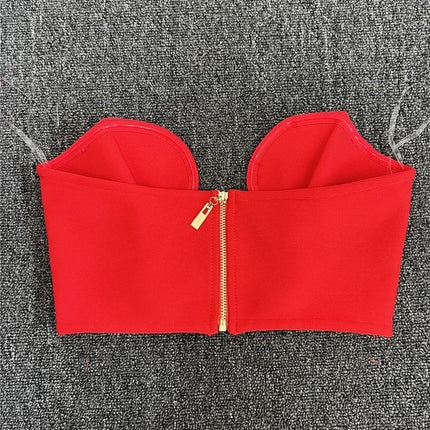 Sweetheart Neck Bandage Crop Top