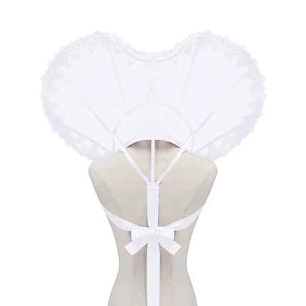 Heart-Shaped Standing Lace Medici Collar Gothic Queen Elizabeth Boned Neckpiece