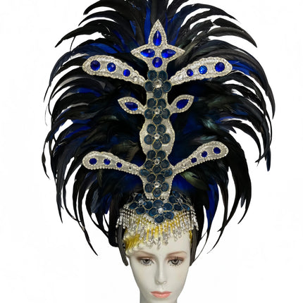 Feather headdress samba costume carnival halloween party bar performance hat makeup dance wings parade