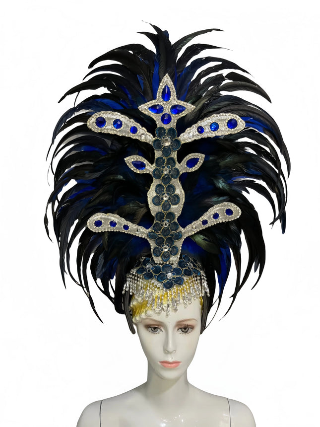 Feather headdress samba costume carnival halloween party bar performance hat makeup dance wings parade