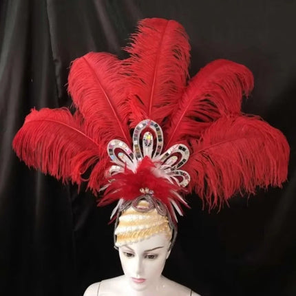 The Stardust Empress – Deluxe Feathered Samba & Carnival Crown