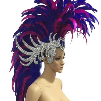The Stardust Dynasty – Majestic Velvet & Feather Samba Masquerade Crown