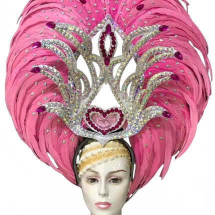 Feather headdress samba costume carnival halloween party bar performance hat makeup dance wings parade