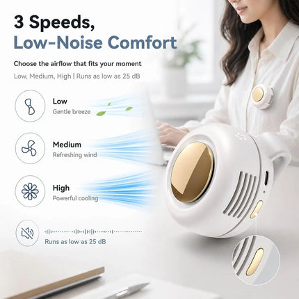 Portable Wearable Bladeless Clip-On Fan Set