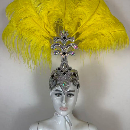 The Stardust Samba Queen – Premium Feathers & Rhinestones Carnival Headdress