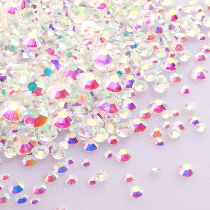 1440PCS SS3-SS20 Mix Size Non-Hotfix Glass FlatBack Rhinestones