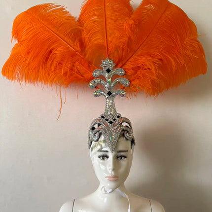 The Stardust Samba Queen – Premium Feathers & Rhinestones Carnival Headdress