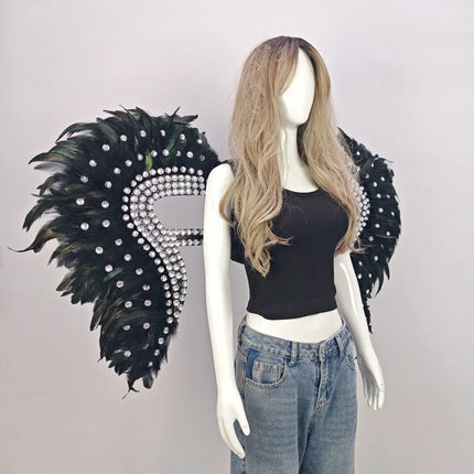Artisanal Feather Angel Wings Statement Backpiece Runway & Carnival Costume Prop