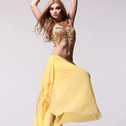 The Stardust Prism Sirena – Deluxe Beaded & Sequined Tassel Belly Dance Bra Top