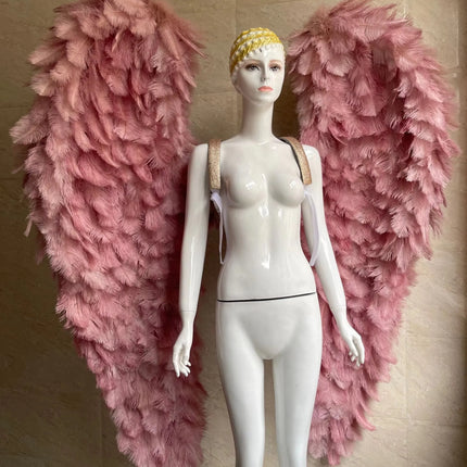 Large Feather Angel Wings Backpiece with Shoulder Straps
