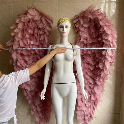 Large Feather Angel Wings Backpiece with Shoulder Straps