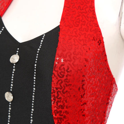 The Stardust Tuxedo Tassel Bodysuit – Luxury Sequins & Rhinestone Showgirl Leotard