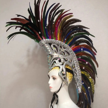 The Stardust Dynasty – Majestic Velvet & Feather Samba Masquerade Crown
