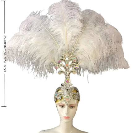 The Stardust Samba Queen – Premium Feathers & Rhinestones Carnival Headdress