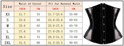 Steampunk PVC Leather Underbust Corset Front Busk Waist Trainer Cincher Top